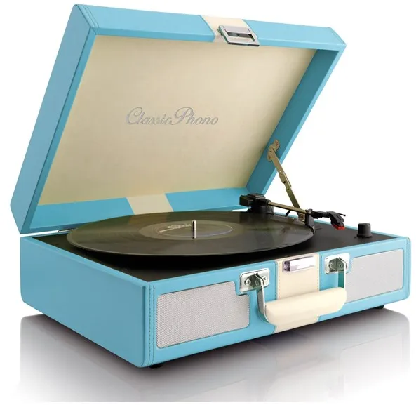 Lenco CLASSIC PHONO TT-33 - 手提箱唱机 - 内置扬声器 - 蓝色 - 蓝色唱机